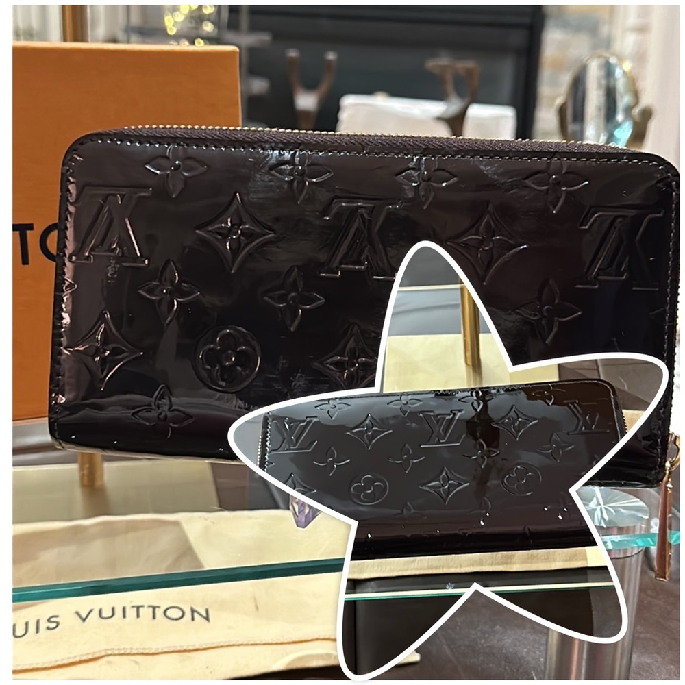 Authentic Louis Vuitton Vernis Continental Long Zip Wallet in Aubergine Purple - Picture 4 of 16